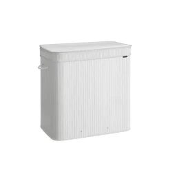 Panier à linge sale avec couvercle 100L couleur boisée
