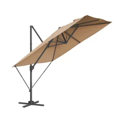 Parasol de jardin 270 x 270 cm inclinable gris tourterelle