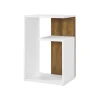 Petite table d’appoint 30 x 40 x 60 cm brou de noix et blanc