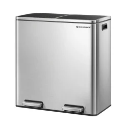 Poubelle 2 x 30L blanc cassé