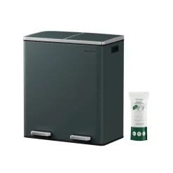 Poubelle 2 x 30L blanc cassé