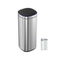 Poubelle avec détecteur de mouvement 50L blanc