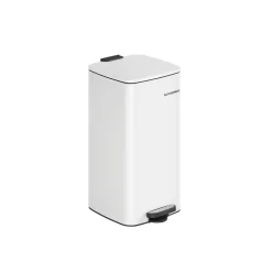 Poubelle de cuisine à pédale en acier 30 L blanc nuage