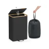 Poubelle de recyclage pour bouteilles et canettes 95 L avec trou noir d'encre et beige naturel