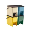 Poubelles de tri pour la cuisine lot de 4 20L jaune bleu beige et vert