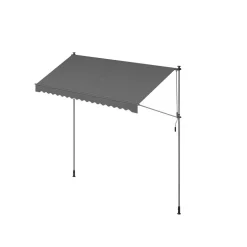 Store banne rétractable 350 x 120 cm avec manivelle gris anthracite