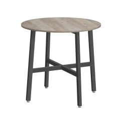 Table à manger marron rustique et noir