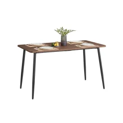Table à manger pour 4-6 personnes 75 x 140 x 75 cm noyer naturel et noir d'encre