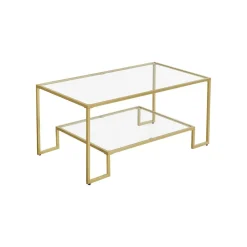 Table basse verre doré