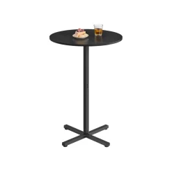 Table de bar haute cadre en métal 60 x 60 x 104,5 cm pour 2-3 personnes noir boisé