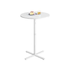 Table de bar haute cadre en métal 60 x 60 x 104,5 cm pour 2-3 personnes noir boisé