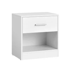 Table de nuit beige naturel et blanc classique
