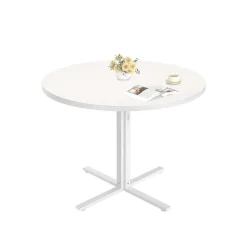 Table ronde pour 4 personnes 80 cm de diamètre 74,8 cm de hauteur blanc neige