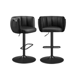 Tabourets de bar 2 places pivotants 360° - Hauteur réglable