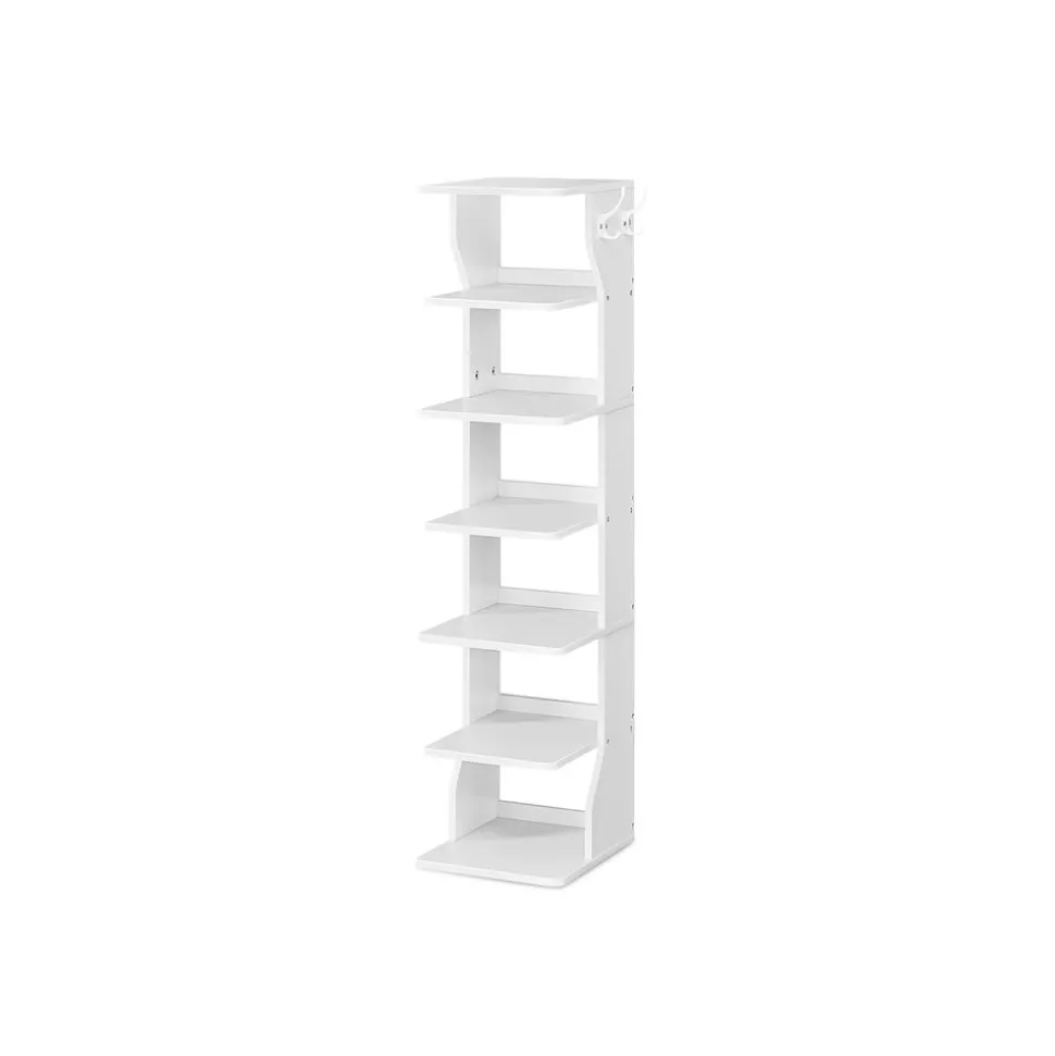 Étagère à chaussures fine à 6 niveaux blanc