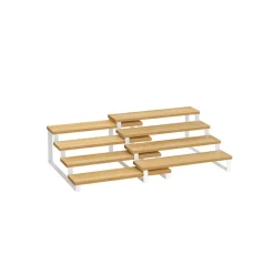Étagère à épices lot de 2 4 niveaux beige naturel et noir d'encre