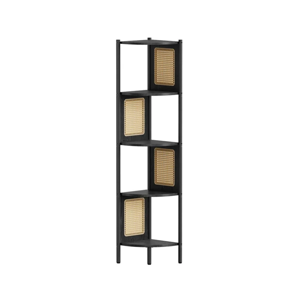 Étagère d’angle à 5 niveaux 31,9 x 31,9 x 156,4 cm structure en métal beige chêne