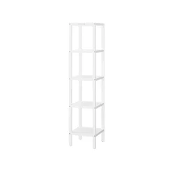 Étagère de salle de bain à 5 niveaux en bambou blanc nuage