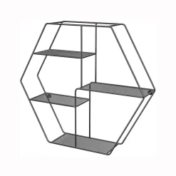 Étagère murale hexagonale noir