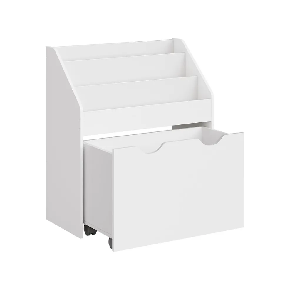 Étagère pour jouets 3 compartiments 1 boîte gris tourterelle