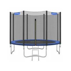 Trampoline Ø305 cm bleu avec filet de protection et échelle
